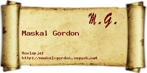 Maskal Gordon névjegykártya